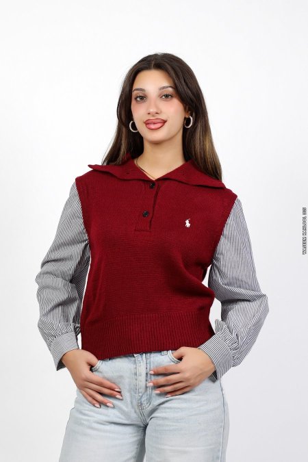 بلوزة فزت مع قميص polo